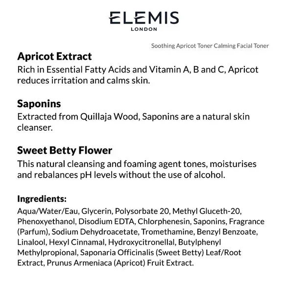 ELEMIS Soothing Apricot Toner Calming Facial Toner - Picture 4 of 6